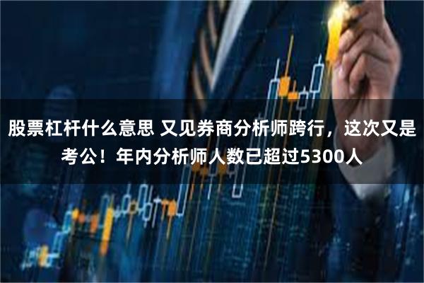 股票杠杆什么意思 又见券商分析师跨行，这次又是考公！年内分析师人数已超过5300人