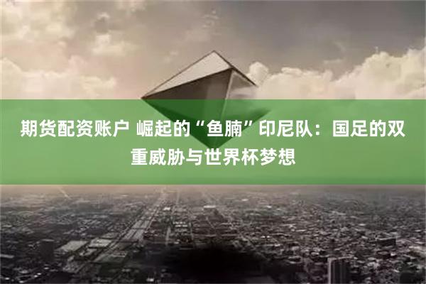 期货配资账户 崛起的“鱼腩”印尼队：国足的双重威胁与世界杯梦想