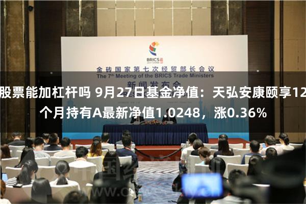 股票能加杠杆吗 9月27日基金净值：天弘安康颐享12个月持有A最新净值1.0248，涨0.36%