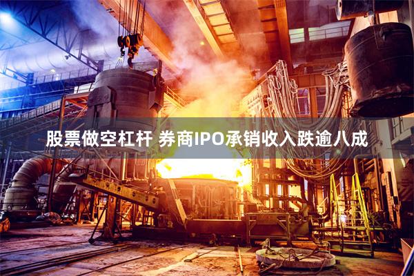 股票做空杠杆 券商IPO承销收入跌逾八成