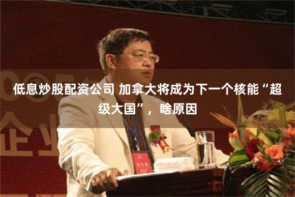 低息炒股配资公司 加拿大将成为下一个核能“超级大国”，啥原因
