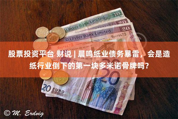 股票投资平台 财说 | 晨鸣纸业债务暴雷，会是造纸行业倒下的第一块多米诺骨牌吗？