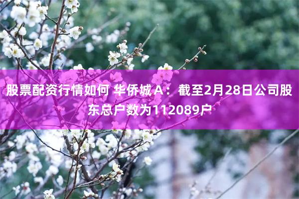 股票配资行情如何 华侨城Ａ：截至2月28日公司股东总户数为112089户
