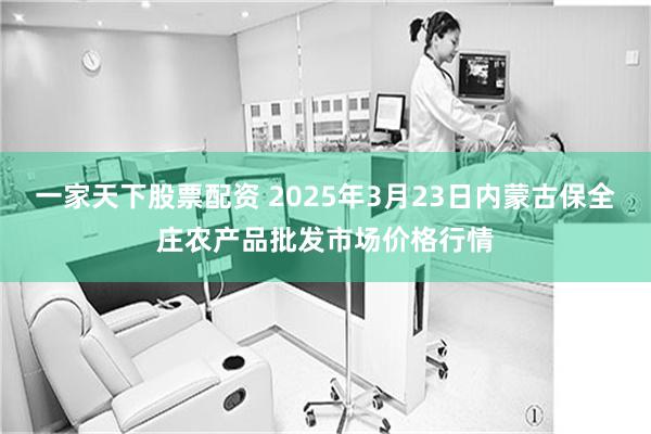 一家天下股票配资 2025年3月23日内蒙古保全庄农产品批发市场价格行情