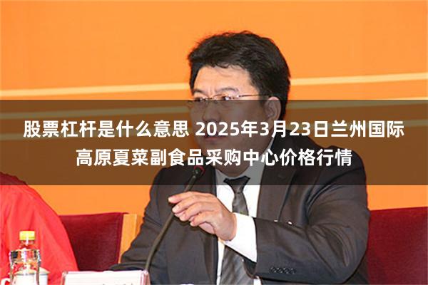 股票杠杆是什么意思 2025年3月23日兰州国际高原夏菜副食品采购中心价格行情