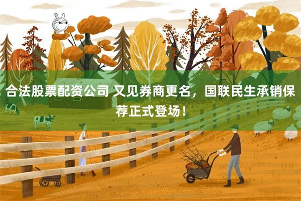 合法股票配资公司 又见券商更名，国联民生承销保荐正式登场！