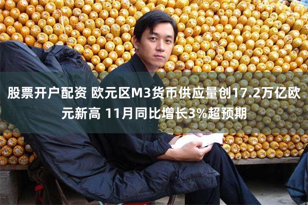 股票开户配资 欧元区M3货币供应量创17.2万亿欧元新高 11月同比增长3%超预期